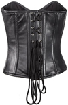 COR-SK1004 Leather Corset with Belt Straps and Adjustable Back Laces View