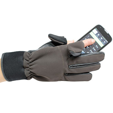 Cell Phone Glove 2 Micro Fiber with Finger Opening for Cell Phone Use Large View
