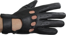 Leather Driving Gloves with Knucle Holes