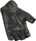 Glove-64 Fingerless Perforated Leather Motorcycle Gloves Back View