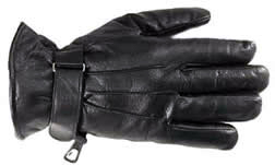 mens leather glove with strap