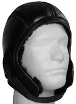 Aviator Shearling Leather Helmet 2 with Black Fur