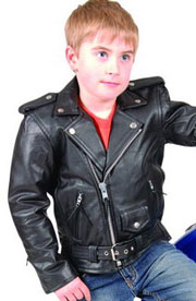K1-LAMB Kids Lambskin Leather Classic Motorcycle Jacket with Half Belt