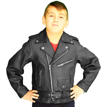 K2801 Kids Economy Leather Motorcycle Leather Classic Jacket