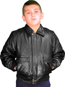 K2810 Imported Kids A2 Air Force Leather Bomber Waist Jacket | Leather.com