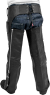 KCH1025 Kids Leather Chaps with Coin Pocket Back View