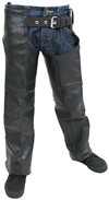 KCH1025 Kids Leather Chaps with Coin Pocket Front View