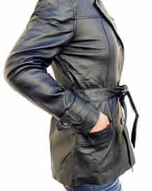 A7 LADIES BELTED LEATHER JACKET