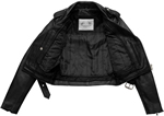 LB606AH Women's Biker Style Lambskin Fashion Leather Jacket  Inside Liner View