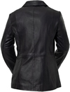 LB3001 Ladies Lambskin Leather 2 Button Blazer with Chest Pocket Back View