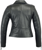 LB606AH Women's Biker Style Lambskin Fashion Leather Jacket  Back View