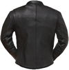 LC2000 Women's Motorcycle Brown Leather Jacket with Short Sport Snap Collar and Zipper Vents Back View