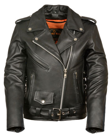 LC2700 Motorcycle Premium Leather Biker Jacket with Zipout Liner