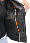 LC2710 Ladies Motorcycle Jacket with Braid Trim and Silver Hardware Inside View