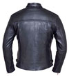 LC6557 Ladies Light Weight Leather Jacket with Mandarin Sport Collar Second Back View
