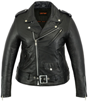 Ladies LC850 Leather Biker Jacket