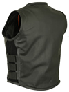 LV200 Ladies Tactical Leather Vest with Elastic and Ajustable Straps Back View