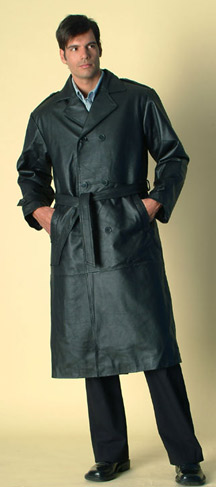 Style A22389  Mens  Trench   Coat -- San Diego Leather Jacket