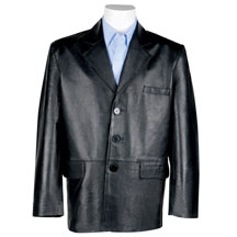 A24018 Mens Lightweight Leather Blazer with Handkerchief Chest Pocket