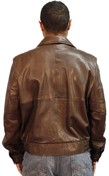 Kobe Mens Lambskin Leather Waist Jacket Made in the USA Back View 1