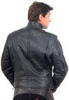 101X Mens Scooter Motorcycle Leather Jacket with Kosack Sport Collar Made in the USA Back View