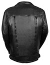 C1720T Mens Tall Size Motorcycle Utility Pockets Leather Jacket Back View