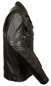 C1720 Mens Tall Size Motorcycle Scooter Leather Jacket Side View