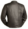 C1550 Distressed Brown Biker Leather Jacket with Triple Stitch Detailing Back View