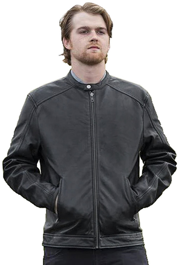 B2153 Mens Lambskin Leather Sport Waist Jacket CLick for Larger View