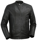 B2153 Mens Lambskin Leather Sport Waist Jacket  Front View