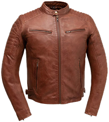 B2811 Light Brown Mens Lambskin Leather Sport Waist Jacket
