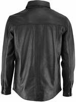 B209AH Mens Lightweight Lambskin Leather Shirt with Snaps Back View