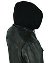 B276 Distress Lambskin Motorcycle Shirt with Vents and Removable Hood Close Up View