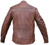 C2077 Mens Brown Leather Sport Collar Jacket with Air Vents