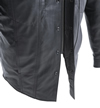 C404 Mens Leather Shirt with Mandarin Collar and Hidden Zipper Zipper View