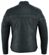 C701 Tall Size Mens Motorcycle Scooter Leather Jacket Back View