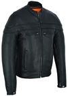 C701 Tall Size Mens Motorcycle Scooter Leather Jacket Profile View