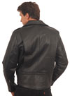 Davis USA Made Classic Motorcycle Leather Jacket Back View