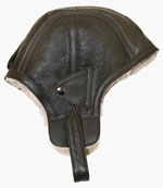 Aviator Style Shearling Fur Leather Helmet2