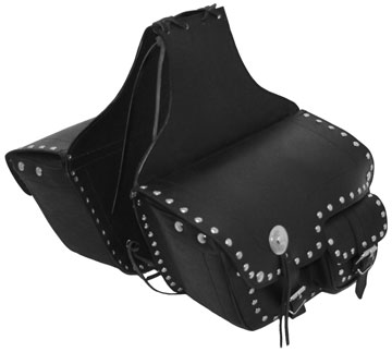 Saddle4 Leather Motorcycle Saddle Bags with Studs and Conchos
