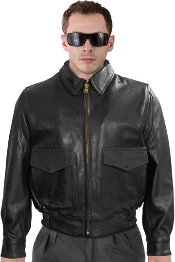 G1 Police Leather Bomber with Leather Cuffs & Waist