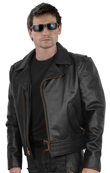 Police A Law Enforcement Uniform Style Motorcycle Riding Leather Jacket