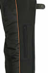 V007 Men’s Black Leather Tactical SWAT Style Vest with Velcro Straps Left Inside Pocket View