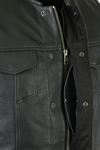 V188Z Men’s Leather Club Vest Gun Pocket View